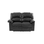 Bonded Leather Recliner Loveseat Black