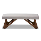 Carson Carrington Ullaberg Mid-century Modern Upholstered Boomerang Bench