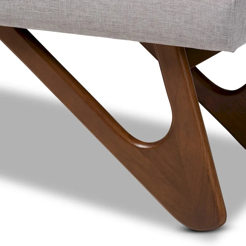Carson Carrington Ullaberg Mid-century Modern Upholstered Boomerang Bench