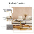Anza Faux Shagreen Nesting Coffee Table Set of 2