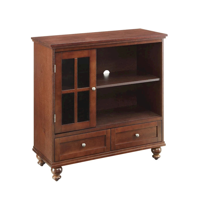 Convenience Concepts Tahoe Highboy 40 2 Drawer TV Stand with Storage Cabinet and Shelves