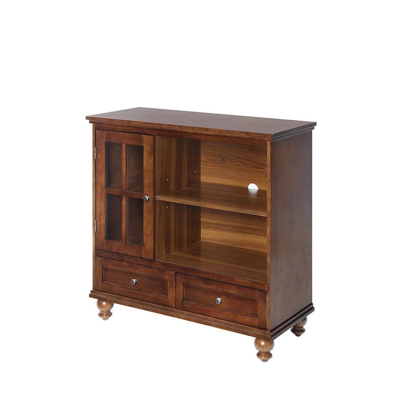 Convenience Concepts Tahoe Highboy 40 2 Drawer TV Stand with Storage Cabinet and Shelves