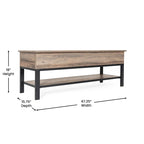 Modern Farmhouse Entryway Storage Bench with Lower Shelf Storage