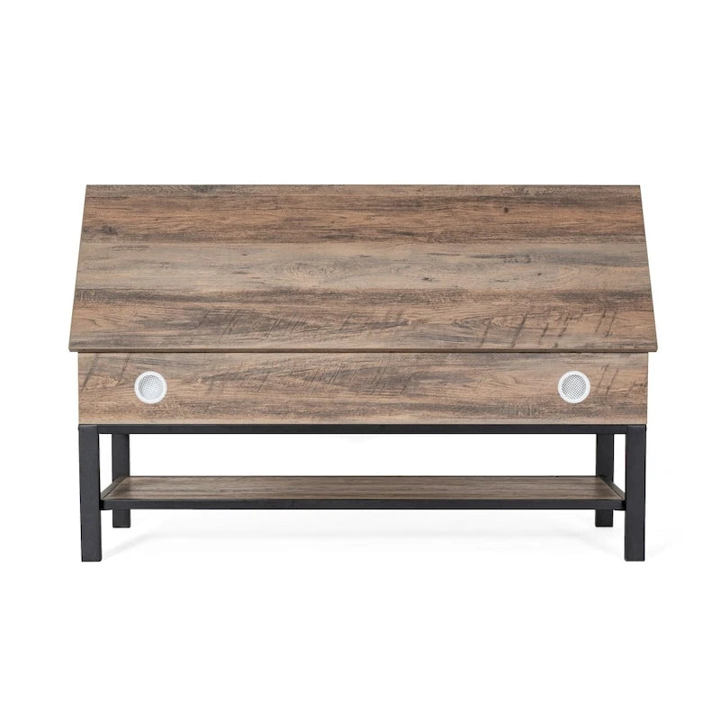 Modern Farmhouse Entryway Storage Bench with Lower Shelf Storage