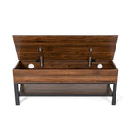 Modern Farmhouse Entryway Storage Bench with Lower Shelf Storage