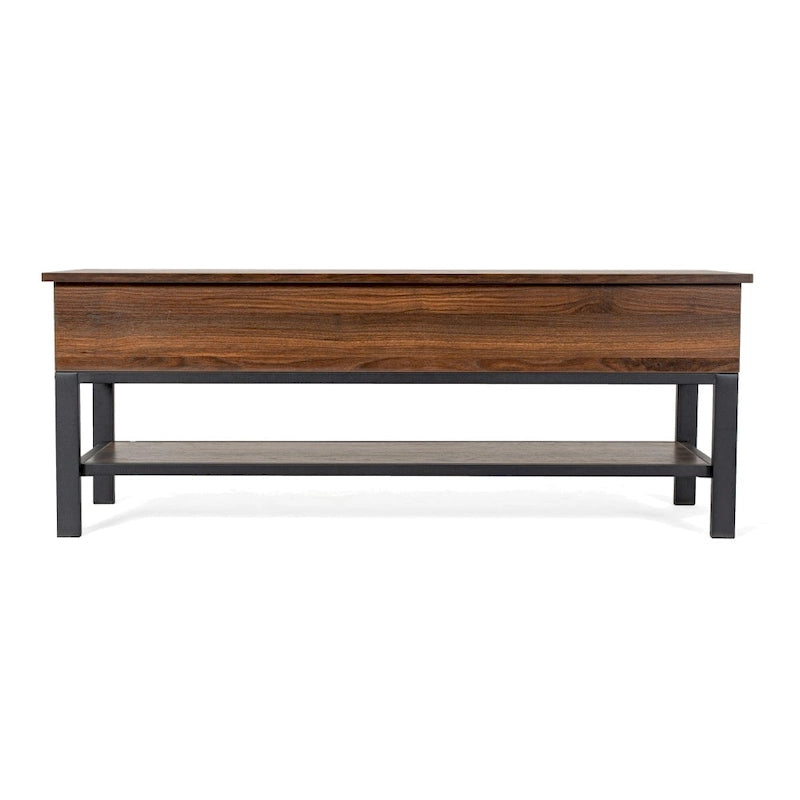 Modern Farmhouse Entryway Storage Bench with Lower Shelf Storage