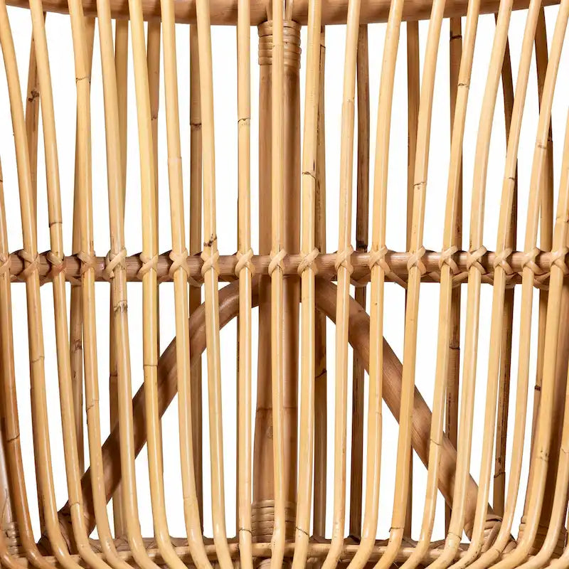 bali & pari Nagoya Modern Bohemian Natural Rattan Lounge Chair-Small or Large