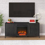 Jasper Rectangular TV Stand with Log Fireplace for TV's up to 65