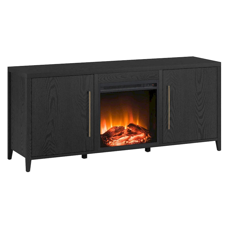 Jasper Rectangular TV Stand with Log Fireplace for TV's up to 65