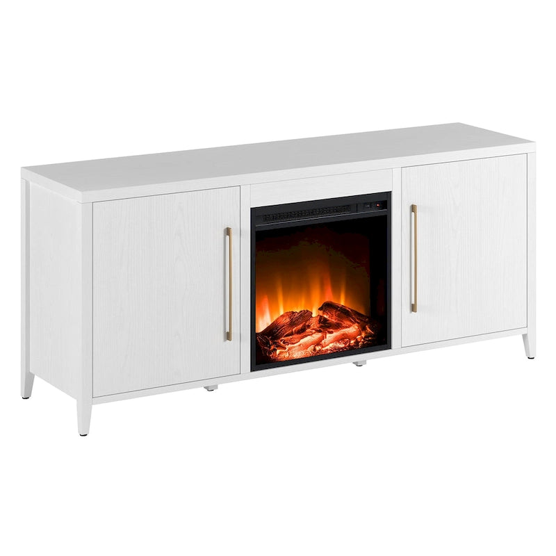 Jasper Rectangular TV Stand with Log Fireplace for TV's up to 65