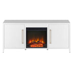 Jasper Rectangular TV Stand with Log Fireplace for TV's up to 65