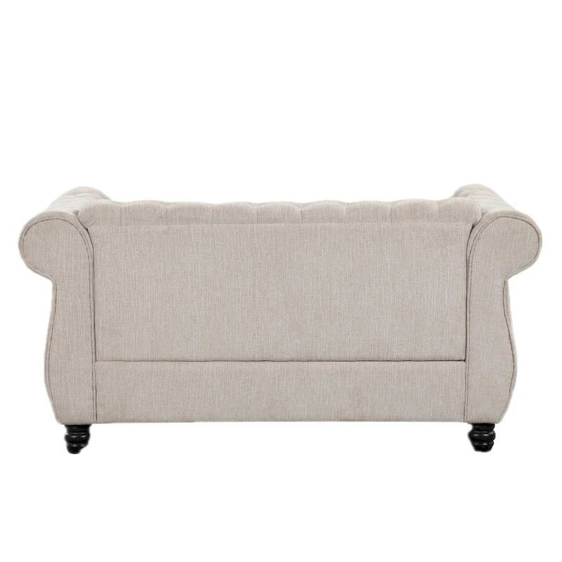 Morden Fort Chair, Loveseat 2-pcs Set Tufted Upholstered Chesterfield Furniture Set