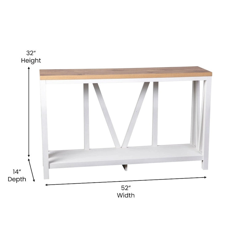 Farmhouse Style Rustic Entryway Console Table