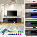 EROMMY 70 Fireplace TV Stand with 36 Electric Fireplace, TV Console for TVs up to 80 for Living Room, Black - 36