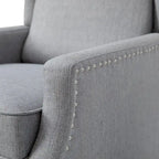 Push Back Wing Back Pocket Spring Recliner with Side Accent Nail Trim