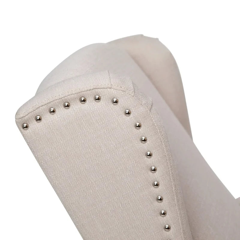 Push Back Wing Back Pocket Spring Recliner with Side Accent Nail Trim
