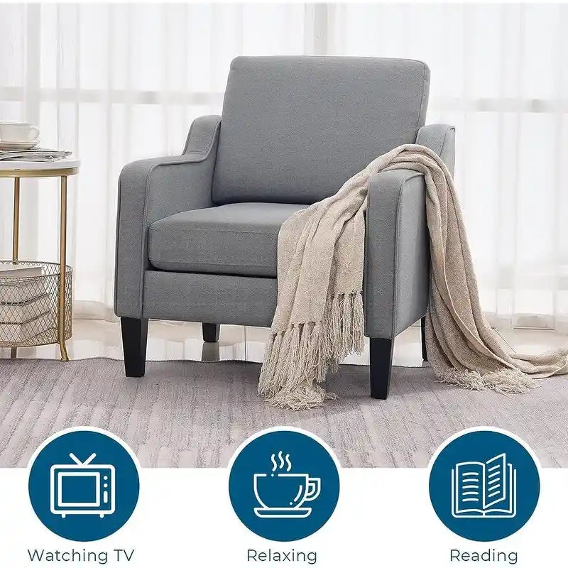 VINGLI Mid Century Modern Fabric Accent Chair