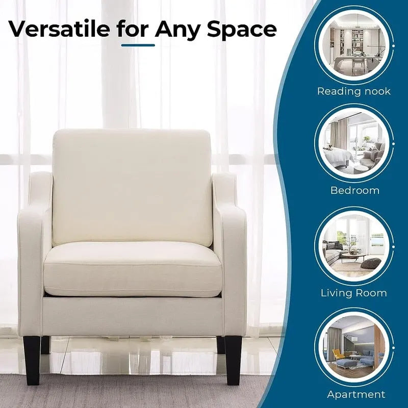 VINGLI Mid Century Modern Fabric Accent Chair