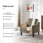 VINGLI Mid Century Modern Fabric Accent Chair
