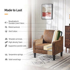 VINGLI Mid Century Modern Fabric Accent Chair