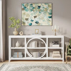 70.9 inch Sofa Console Table with 3 Tier Wood Storage Shelves Industrial Metal Frame for Foyer Hallway Living Room Behind Couch