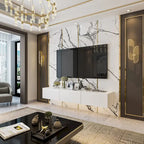 Wall Floating Media Consoles Hanging TV Console With Light TV Stand