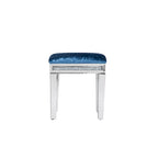 Mirror Diamond Vanity Stool with Velvet Upholstered Seat