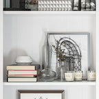Large Entertainment Center Bookshelves 57x38 inch Hutch Space for TV