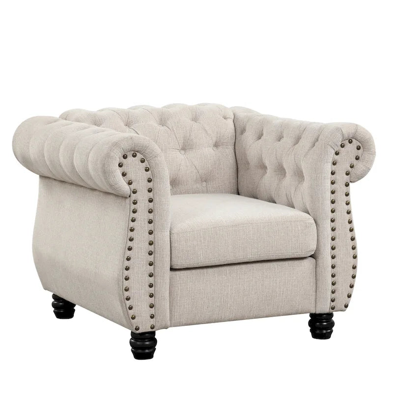 Morden Fort Sofa Chair Tufted Upholstered Chesterfield Armchair