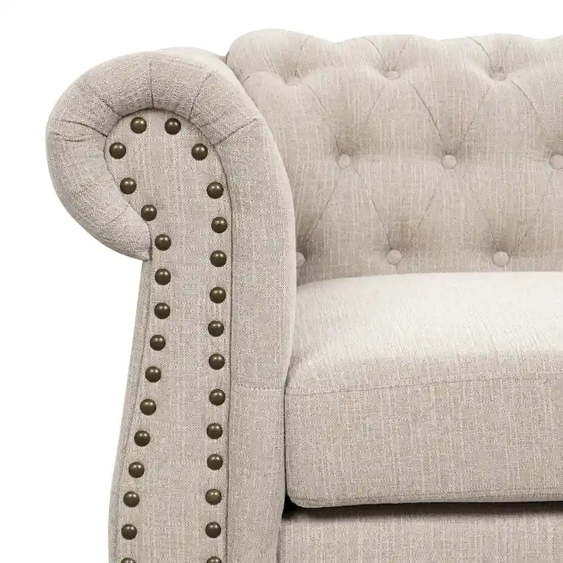 Morden Fort Sofa Chair Tufted Upholstered Chesterfield Armchair