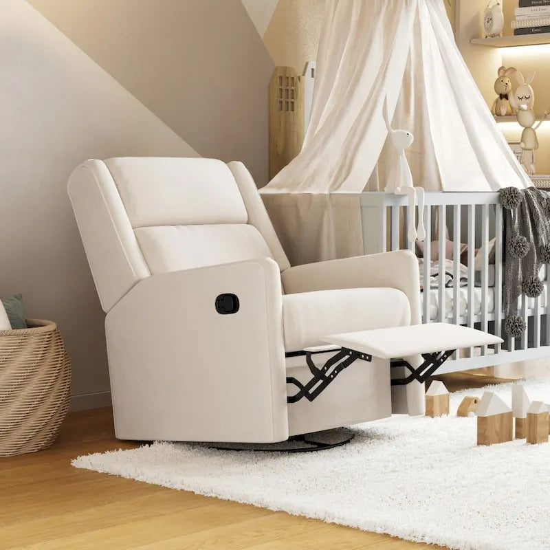 Manual Rocking Recliner Chair with Swivel and Gliding Motion