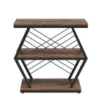 3-tier Rectangular End Side Table with Metal Frame for Living Room, Nightstand Bedside Table for Bedroom