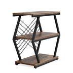 3-tier Rectangular End Side Table with Metal Frame for Living Room, Nightstand Bedside Table for Bedroom