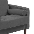 2 Pack Modern Corduroy Wide Armchair with Bolster Pillows