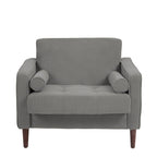 2 Pack Modern Corduroy Wide Armchair with Bolster Pillows