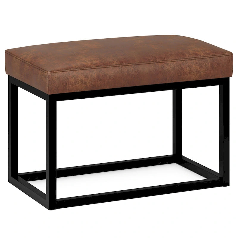 WYNDENHALL Kerwood 26 inch Wide Contemporary Rectangle Ottoman Bench in Faux Leather