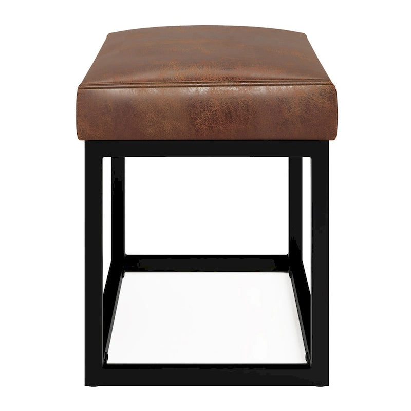 WYNDENHALL Kerwood 26 inch Wide Contemporary Rectangle Ottoman Bench in Faux Leather