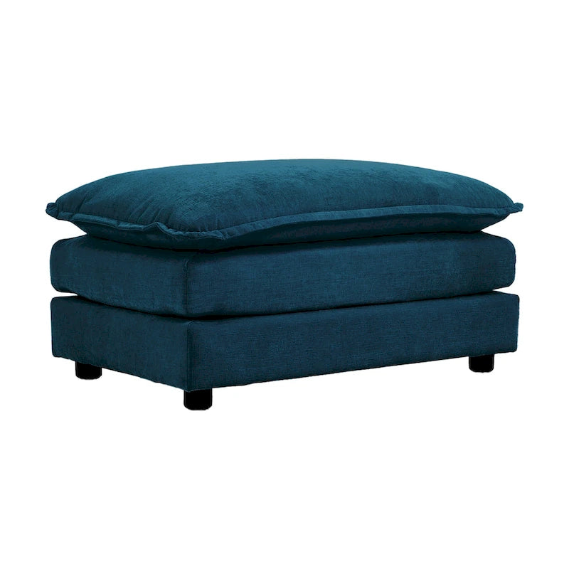Modular Sectional Sofa for Living Room,U Shaped Couch 5 Seater Convertible Sectional Couch with 1 Ottoman ,Blue Chenille