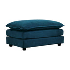 Modular Sectional Sofa for Living Room,U Shaped Couch 5 Seater Convertible Sectional Couch with 1 Ottoman ,Blue Chenille