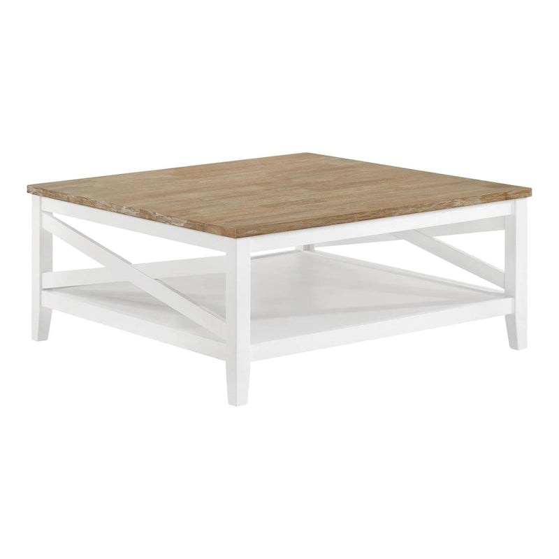 Briggston Brown and White Square Coffee Table