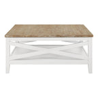 Briggston Brown and White Square Coffee Table