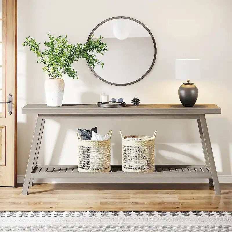 Farmhouse Console Entryway Table, 70.9 Inches Extra Long