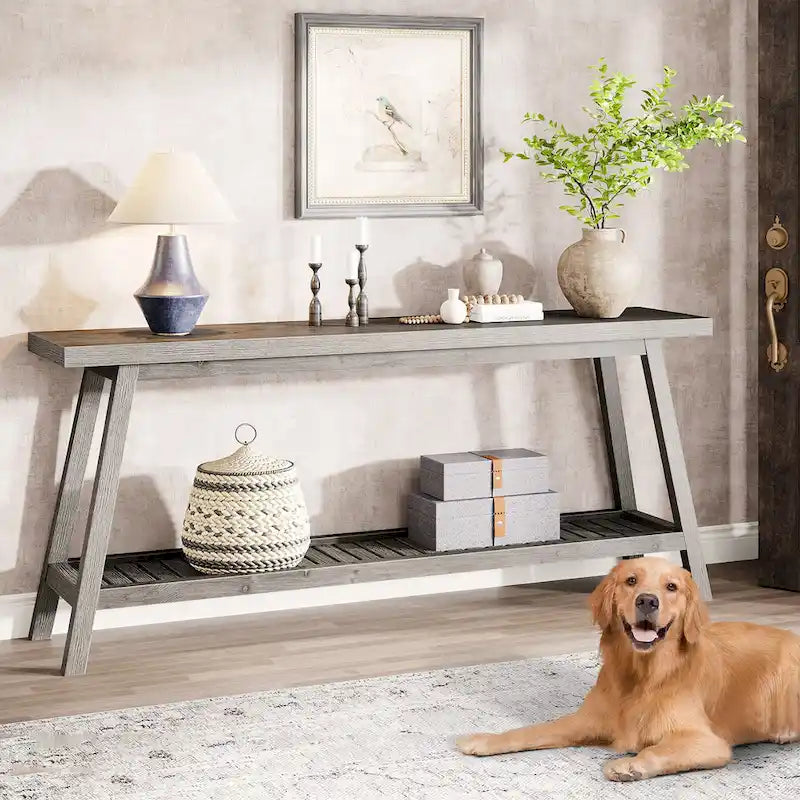 Farmhouse Console Entryway Table, 70.9 Inches Extra Long