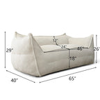 2 Seater Bean Bag Sofa Loveseat Teddy Faux Fabric Fabric Lazy Sofa Bean Bag Chair