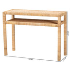 Kalimantan Bohemian Light Honey Rattan and Acacia Wood Console Table