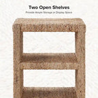 Dominik 24 Grass Rope Side Table with Two Open Shelves by HULALA HOME