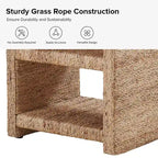 Dominik 24 Grass Rope Side Table with Two Open Shelves by HULALA HOME