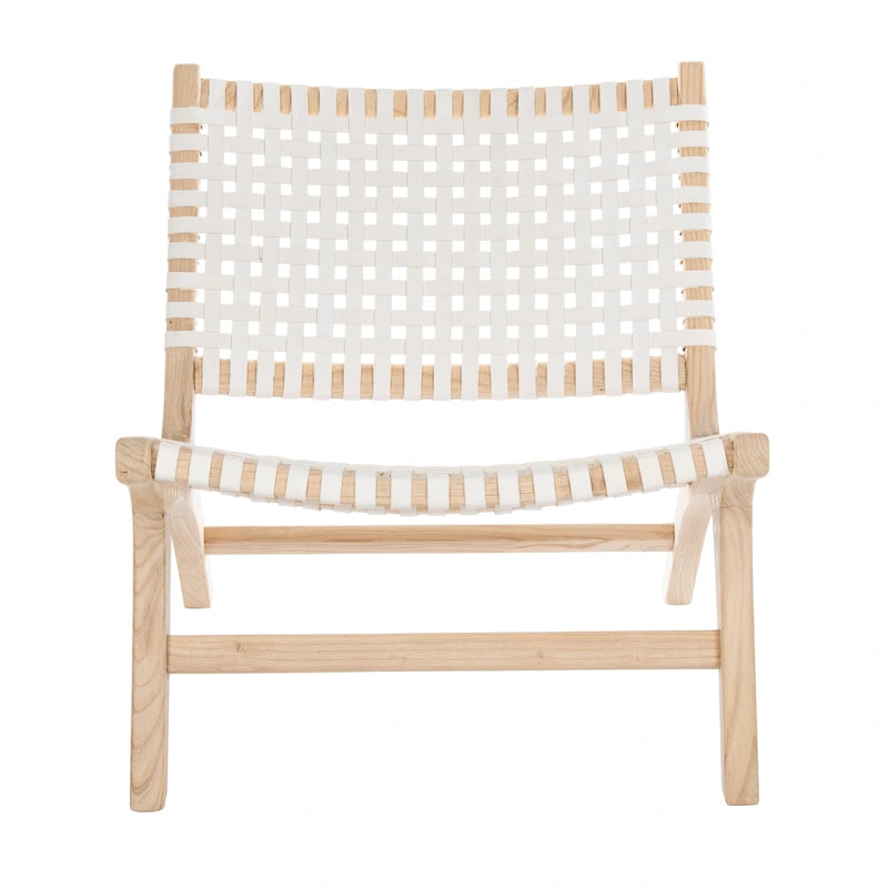 dora Leather Woven Accent Chair - 25.2 W x 31.5 L x 26.8 H - 25Wx31Dx27H