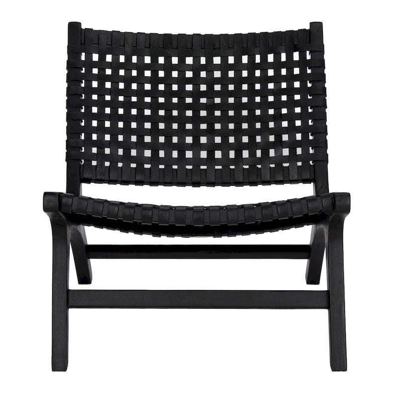 dora Leather Woven Accent Chair - 25.2 W x 31.5 L x 26.8 H - 25Wx31Dx27H