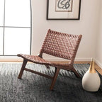 dora Leather Woven Accent Chair - 25.2 W x 31.5 L x 26.8 H - 25Wx31Dx27H